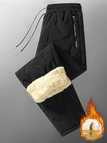 1件装女士冬季保暖运动裤，直筒剪裁，防风防寒，休闲紧身裤