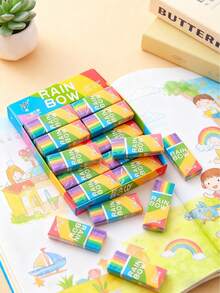 1/5/10/20 彩虹橡皮擦，超干净无残留 2B 手柄橡皮擦，适用于绘画和书写，是艺术学生在学校使用的理想选择，也是返校用品，完美的圣诞节和万圣节礼物，学校用品，派对礼品袋填充物。 - 彩色 - 查看 4