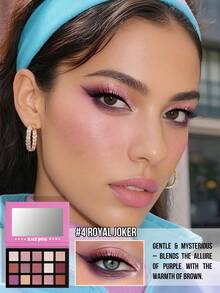 MISSLYN - 15色珠光哑光黑色小丑眼影盘，暖棕色烟熏眼妆，高显色度，易于晕染，适合Y2K、派对、海滩、旅行、假日、送礼、时尚女孩、化妆品、角色扮演、春夏，色彩鲜艳，营造迷人氛围，自然色调 - #4 Royal Joker - 查看 3