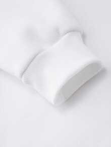 Bluza z długim rękawem i okrągłym dekoltem, z nadrukiem ulubionej kreskówkowej postaci dziewcząt, w jaskrawym kolorze, z miękkiego materiału, ciepła, na jesień i zimę, wygodna, stylowa i modna, swobodna odzież domowa, wygodna bluza z kapturem, modna alternatywa, must-have. - Biały - Zobacz 4