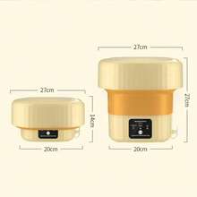 Máy giặt gấp gọn di động 6L, thùng vắt khô quần áo dung tích lớn, máy giặt mini tiện dụng khi đi du lịch, giặt đồ lót và tất. - Phích cắm loại C của EU (220-240V) - Xem 7