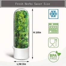 香草保存器，冰箱香草保鲜盒，冰箱香菜容器，香草保存盒，香菜、欧芹、芦笋新鲜香草保鲜盒，可保存蔬菜 2-3 周 - 彩色 - 查看 5