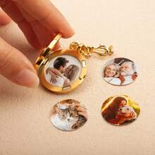 Custom Photo Brooch Pendant | Wedding Bouquet Keepsake Jewelry For Bride & Groom - Round - Frosted - View 4
