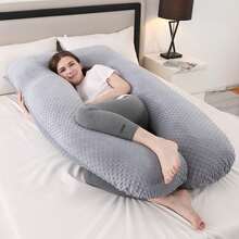 Pregnancy Pillow For Sleep Support For Back, Stomach, Hips, Legs, Full Body Pregnancy Pillow For Pregnant Women, Pillow For Women And Side Sleepers - 淺灰-U形 - 查看 1