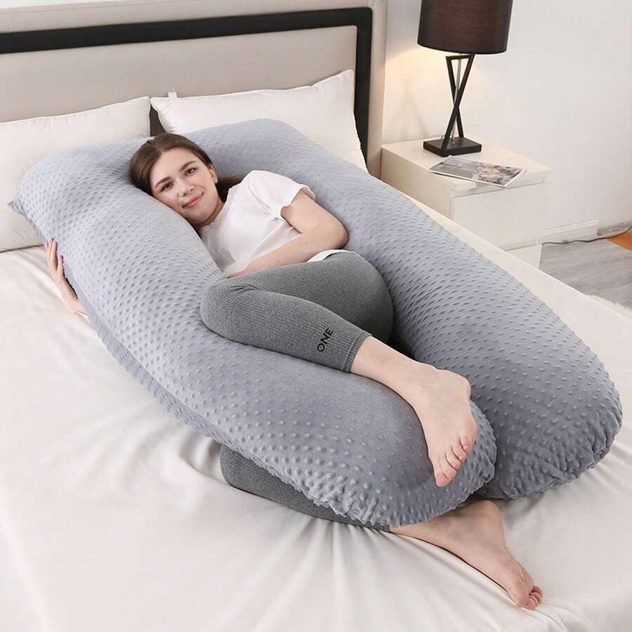 Pregnancy Pillow For Sleep Support For Back, Stomach, Hips, Legs, Full Body Pregnancy Pillow For Pregnant Women, Pillow For Women And Side Sleepers - 淺灰-U形 - 查看 1