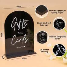 5x7 Inch Acrylic Wedding Ceremony & Reception Signage, Wedding Guest Book Sign, Card & Gift Table Sign, In Loving Memory Sign, Wedding Reception Decor - Multicolor - View 2