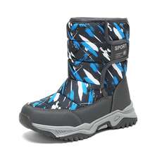New Winter Boy's Snow Boots For Teenagers, High Top Insulation, Snow Fights, Antifreeze Snow Boots - Blue - View 13