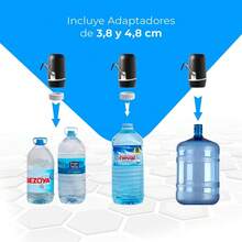 NK Dispensador de Agua - Dispensador Automático, Carga USB, Dosificador de Acero, sin BPA, Agua Fría, 1200mAh, Transportable, para Garrafas y Botellas 1.5L, 5.7L, 10L, 11.3L, 15L, 18.9L - Color Negro - Negro - Ver 6