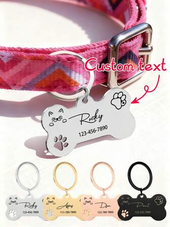 Ayotu Anpassade nyckelringar för katt och hund mot förlust, nyckelringsdekorationer, hängen med ryggsäckar mot förlust, anpassade identifieringsetiketter för hundar och hundar, anpassade namnskyltar för katter, anpassade graverade namnskyltar för telefon, identifieringsetiketter för katt