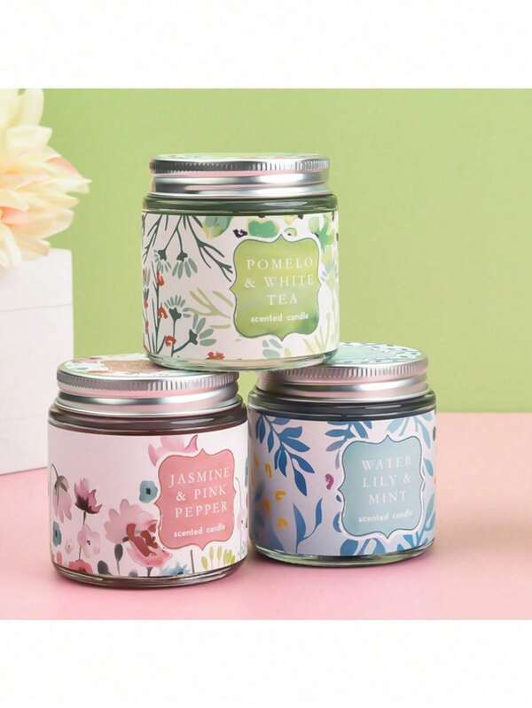 1 pièce Bougie parfumée à 4 couleurs en forme de fleur de lotus, sans fumée, convient pour le salon, la chambre à coucher, l'environnement domestique