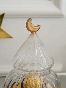 1个月亮玻璃糖果收纳罐，巧克力坚果罐，简约奢华风格，适用于厨房、餐厅、客厅收纳、家居装饰、礼品 - 彩色 - 查看 11