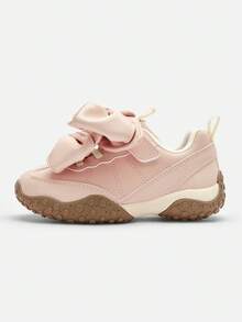 Balabala Kids Girls Sneakers, 2025 Spring Autumn Chunky Sneakers, Ballet Style - White Red - View 3