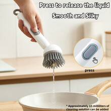 1 pieza Cepillo de limpieza de mango largo recargable y giratorio - Mango con 6 engranajes ajustables - Cepillo multifuncional para exprimir líquido, asegura una limpieza a fondo sin dejar espacios, cuida suavemente ollas, sartenes y tazones, esencial para el hogar, la cocina, utensilios de cocina, accesorios de cocina, artículos del hogar - Multicolor - Ver 5