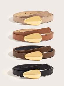 1/2pcs Women's Belt New Alloy Buckle Korean Versatile Fashion Decoration Jeans Retro Small Trousers Women's Belt - Multicolor - View 1