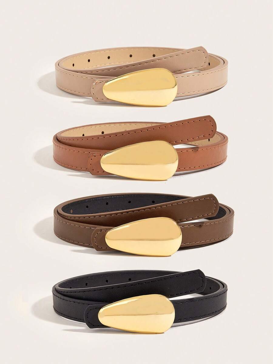 1/2pcs Women's Belt New Alloy Buckle Korean Versatile Fashion Decoration Jeans Retro Small Trousers Women's Belt - Multicolor - View 1