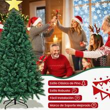 FARSEE  210 cm x 800 ramas, Abeto artificial verde con soporte, perfecto para regalar en Navidad. - Multicolor - Ver 5