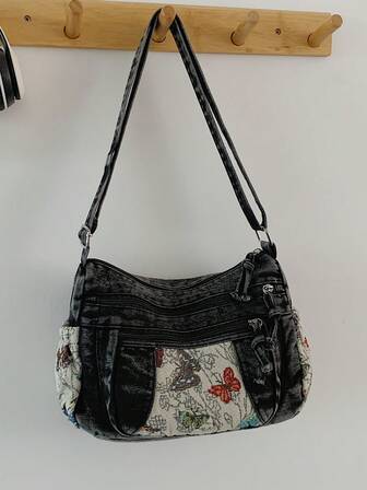Neue lässige, elegante Jeans-Umhängetasche mit mehreren Taschen, vielseitige Pendler-Schultertasche mit großer Kapazität für Damen, geeignet für Arbeitswege, Einkaufen und Reisen, perfekt für Cowgirls