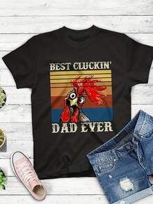Best Cluckin Dad Ever Chicken T-Shirt,This Fun Printed Casual T-Shirt Is The Perfect Gift For Valentine's Day/Christmas - Style 23 - View 1