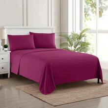 1800 Thread Count Sheet Set Soft Egyptian Quality Brushed Microfiber Sheets Luxury Bedding Set With Flat Sheet Fitted Sheet 2 Pillow Cases - Berry - View 1