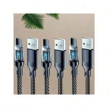 180W Ultra Fast Charging USB A To Type-C Cable With LED Digital Display, Matte Surface, Data Synchronization, USB Power Transfer, 6A High Current, Compatible With IPhone 15/16, , POCO, - 黑色 - 查看 7