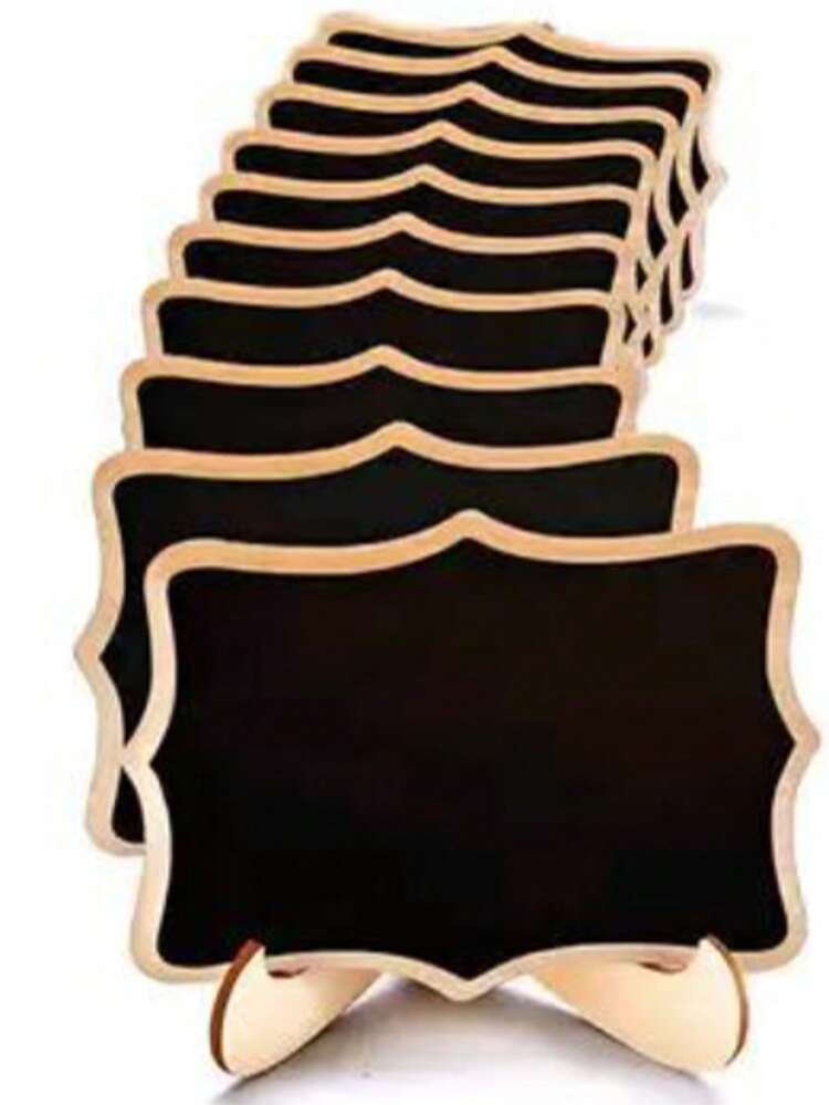 20个迷你黑板展示板，家居装饰标牌，迷你留言板木质黑板，适用于婚礼、节日派对、烘焙展示、酒店、宴会、甜点、席位卡、母亲节、毕业典礼、派对展示标牌 - 黑色 - 查看 13