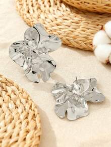 1 Pair Geometric Chic Metal Stud Earrings, Suitable For Wedding, Party And Daily Wear