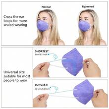 KN95 Face Mask 50 PCS Breathable Protection Masks Individually Wrapped 5-Ply KN95 Black Masks Cup Dust Safety Masks - Purple - View 6