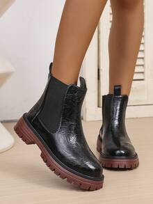 Women's Ankle Boots, Slip-On Shoes, Black Shoes, Winter Boots, Black Boots, Women's Shoes, Flat Shoes, New Shoes, Ankle Boots, Women's Shoes, Heels - Black - View 4