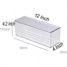 TFKI Large Transparent Flatware Tray Kitchen Drawer Organizer With Lid And Drainer - Plastic Kitchen Cutlery Tray And Utensil Storage Container With Cover - Dust-Proof Dinnerware Holder - 大型透明 - 查看 2