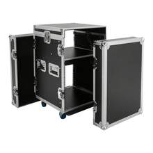 CNCEST 12U PA DJ Rack With DJ Table Top, DJ Work Table, Casters, Pro Tour Grade, Audio Rack/Road Case Vertical Rack Recording Studio Cabinet Racks For DVD Players, DJ Signal, 25.3*21.5*27.4in - Black - View 7