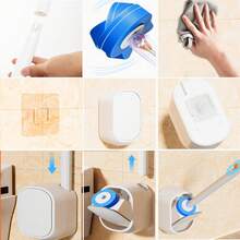 Bathroom Toilet Replacement Head Toilet Brush For Home Use, One-Time Use Toilet Brush Without Holes, Set With 30 Replacement Sponge Pad Brush Heads, Wall-Hung Long Handle Toilet Cleaning Brush, Bathroom Cleaning Brush - Bộ cọ + 30 đầu cọ và bông mút - Xem 6