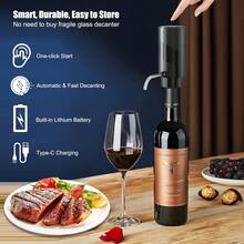 1 pieza Aireador de vino eléctrico, decantador de vino automático, dispensador de vino, vertedor de vino con carga USB recargable, para amantes del vino mujeres y hombres (Negro-ABS) - Negro - Ver 6
