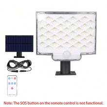 1 pieza Luz solar de 106 LED con sensor de movimiento para jardín, patio o pared exterior (El botón de control remoto SOS no funciona) - Multicolor - Ver 15