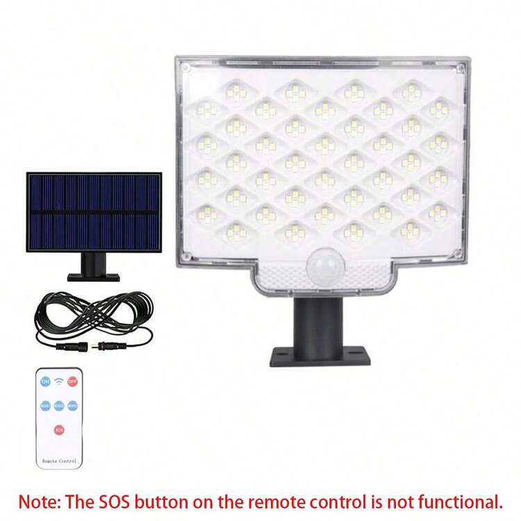 1pc 106 LED Solar Powered Motion Sensor Outdoor Garden Yard Wall Light (Remote Control SOS Button Not Functional) - Multicolor - View 15
