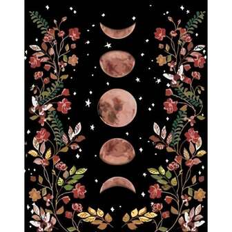 1件装DIY月相星空数字油画套装（成人款） - 无框亚克力画布油画套装，16x20英寸 - 家居装饰及礼品佳品