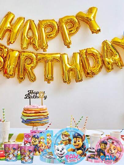 Paw Patrol Set de veselă de unică folosință cu tematică Patrula Cățelușilor, temă albastră și roz, include farfurii de hârtie, pahare de hârtie, șervețele, potrivit pentru petreceri de ziua de naștere sau de Ziua Îndrăgostiților, fabricat din materiale absorbante de înaltă calitate, excelent pentru bricolaj, ceai de după-amiază, reuniuni de ziua de naștere, petreceri, mese cu deserturi, camping, picnicuri și multe altele.