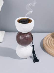 1 Piece/1 Set Modern Black-And-White Resin Cylinder Incense Burner, Which Combines The Functions Of An Exquisite And Stylish Bakhoor Burner And A Minimalist Bakhoor Holder. Mabkhara,Arabic Incense Holder - Multicolor - View 7