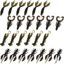 Dioche SeñUelos De Pesca, 25 Unids 3 Colores De Silicona Suave Gusano CamaróN SeñUelos De Pesca De Mar Tackle Jig Wobbler SeñUelos De Pesca(Marrón) - 1 - Ver 2