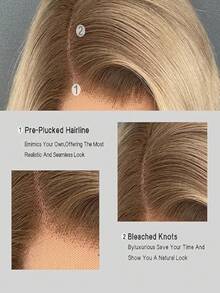 Omber Blonde Short Bob Straight Lace Frontal Wigs For Women With Baby Hair 13X4 HD Transparent Lace Front Wigs Human Hair Brazilian No Shedding And  Free 200 Density Bone Straight Glueless Wigs Human Hair Pre Plucked Bye Bye Knots - Bắt nguồn từ & Ombre - Xem 5