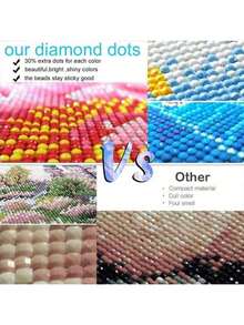 1pc 5D Diamond Painting Art Set, Includes Frame And DIY Materials, Anime Figure, DIY Diamond Stickers, Cow, Elephant, Panda And Dolphin Designs, Great For Children's Birthday, Back To School Gifts, Kids Craft Activities, Home Wall Decor, And Valentine's Day Gifts