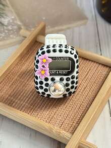 1个/6个/12个/24个装水钻花朵指环计数器，彩色水晶电子数字显示计数戒指，手动机械式人流/交通流量计数器，跑步运动圈数计数器，减压按钮计数器，祈祷/礼拜计数器 - 彩色 - 查看 10