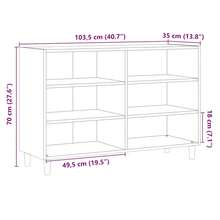 vidaXL Sideboard Handwerks-Eiche 103,5x35x70 Cm Holzwerkstoff - Yellow - View 10