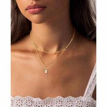 Gold Layered Women, 14K Gold Plated Dainty Necklace Set With Paperclip, Adjustable  Gold Jewelry Stackable - Layered Necklace /4 - View 3