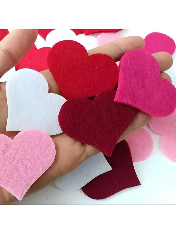 10pcs Cartoon Heart – Plastic Material, 3D Cute Design (Pink/Red) | For Refrigerator/Whiteboard Decor, Office Desktop, Valentine's Day/Wedding Gifts & Home Decor