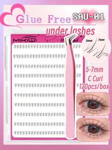 100 片 C 卷自粘睫毛，自然纤细，预粘睫毛簇，无需胶水，按压睫毛，易于粘贴，睫毛簇，睫毛簇，单根睫毛，睫毛，假睫毛 - 黑色 - 查看 14