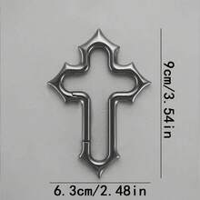 1 Heavy Punk Rock Keychain With Carabiner - Metal Cross, Secure Locking Mechanism, Suitable For Dad, Boyfriend - Ideal For Hiking, Camping, Motorcycle - Christian Gift, Outdoor Gear, Durable And Fashionable Design, Reliable Accessories, Key Ring, Men's Accessories, Camping Essential, Avant-Garde Style,Couples Gift For Holidays - Cross - 查看 3