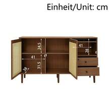 Country Style Sideboard With Rattan Doors – 130 X 75.5 X 40 – Magnetic Closure, Adjustable Shelves, Stable Structure – Elegant And Versatile Design [OLD SKU:WF298018019NAA] - 1 - 查看 7