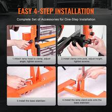 Lámpara de curado por infrarrojos , 2200 W, temporizador de 1 a 60 min, luz de curado para automóvil con calentamiento automático y soporte, área de horneado de 5,17 pies cuadrados, calentadores para cabina de horneado por aspersión, secador de pintura para reparación en el lugar, secado de motores - 2200 W - Ver 6