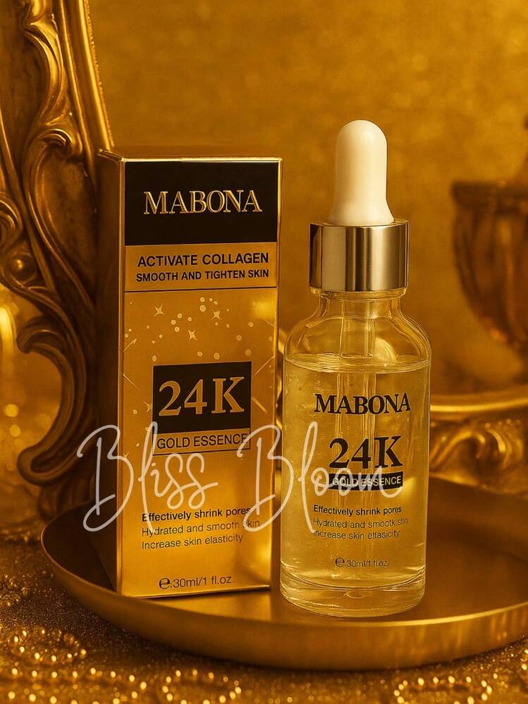 Serum Facial 24k Gold Essence, Eficaz, Activa el colágeno, suaviza y tensa la piel, Reduce poros, Piel hidratada y suave, Aumenta la elasticidad. - 1 pz - Añade 4
