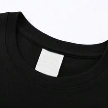 Camiseta unisex estampada PARGS FRPNCE - Estampado geométrico, tejido tela de , corte regular, apta para todas las estaciones, suave y cómoda. - Negro - Ver 4